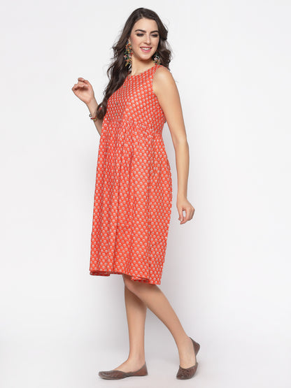 Earthy Print Dress