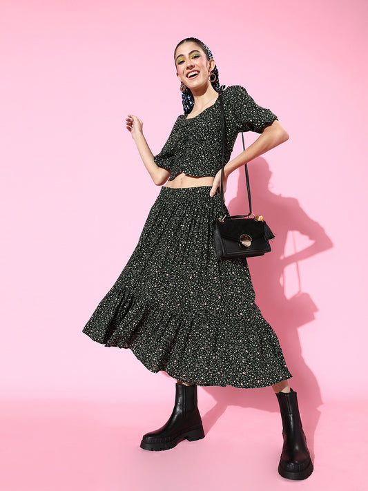Two pc dress flared dress