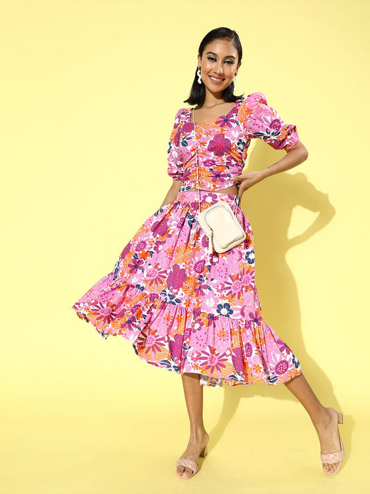 Two pc dress flared dress