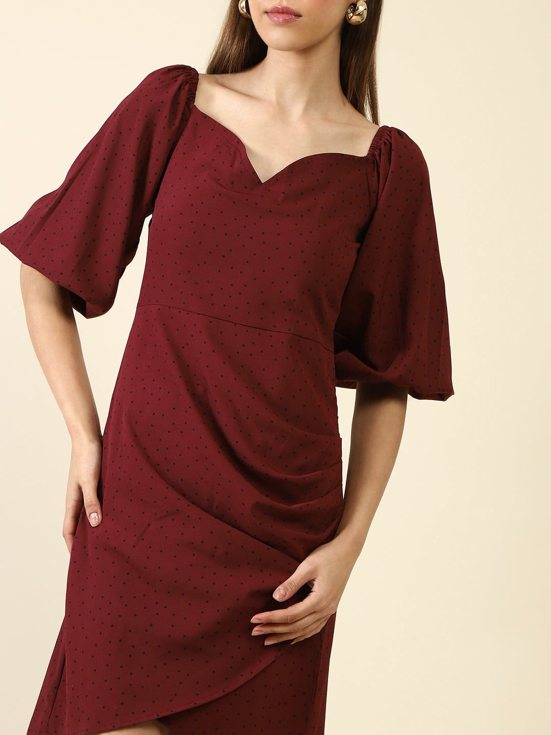 Burgundy Tulip dress