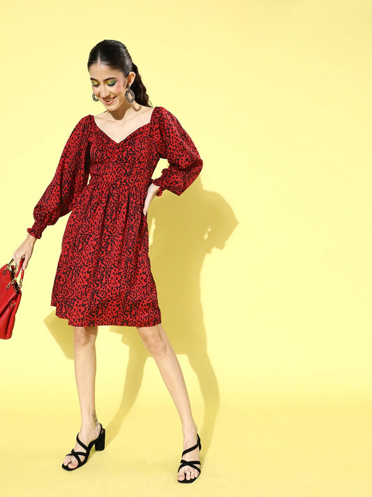 Full sleeve fit & flare dress
