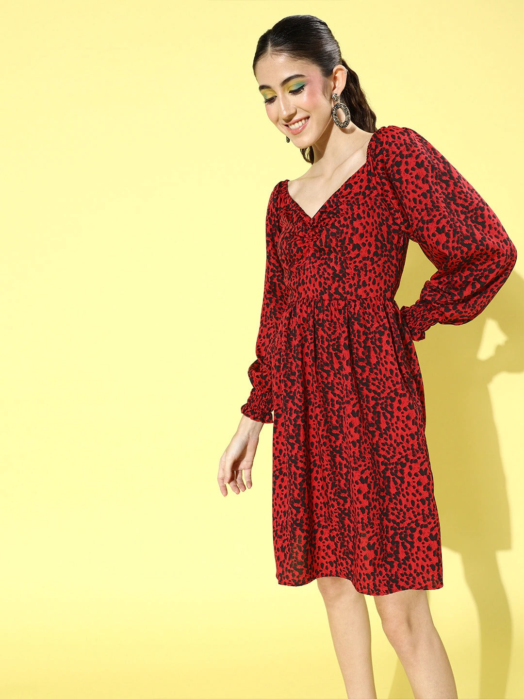 Full sleeve fit & flare dress