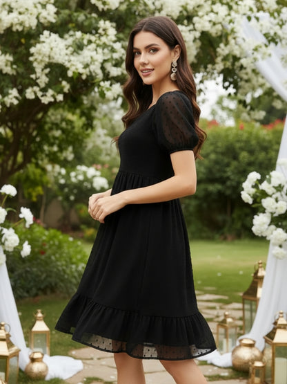 Fit & flare tie up back dress