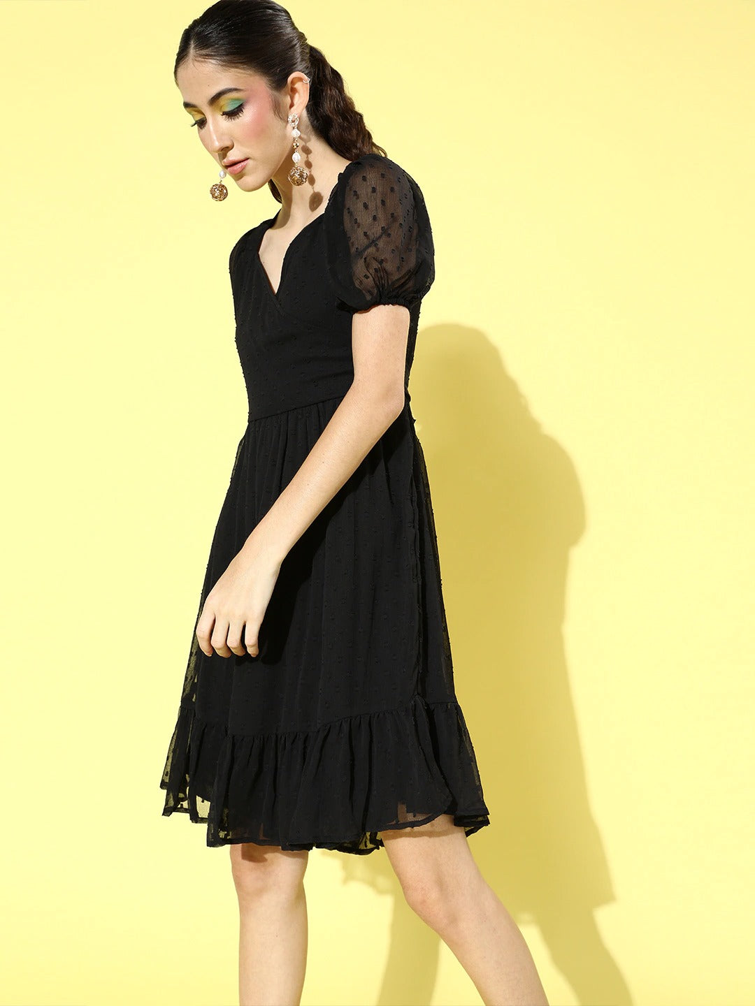 Fit & flare tie up back dress