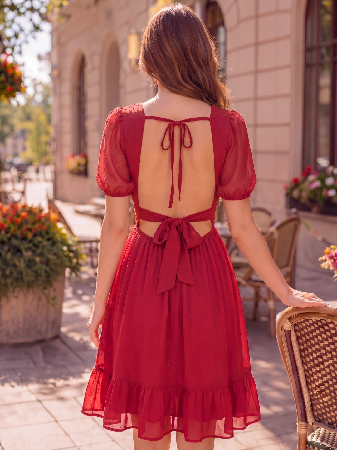 Chiffon A line Mini Dress