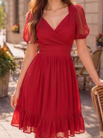 Chiffon A line Mini Dress