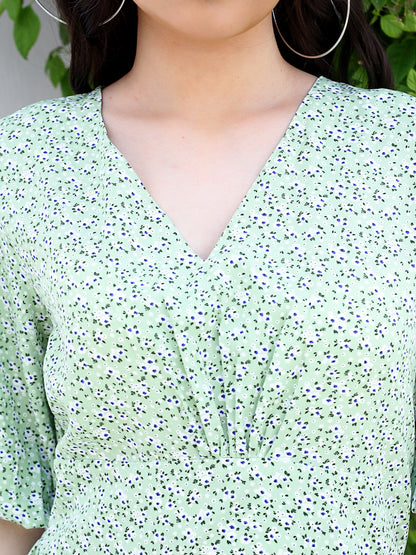 Mint Floral Mini Dress