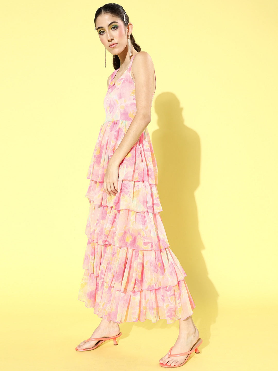 Fit & flare tie up back dress