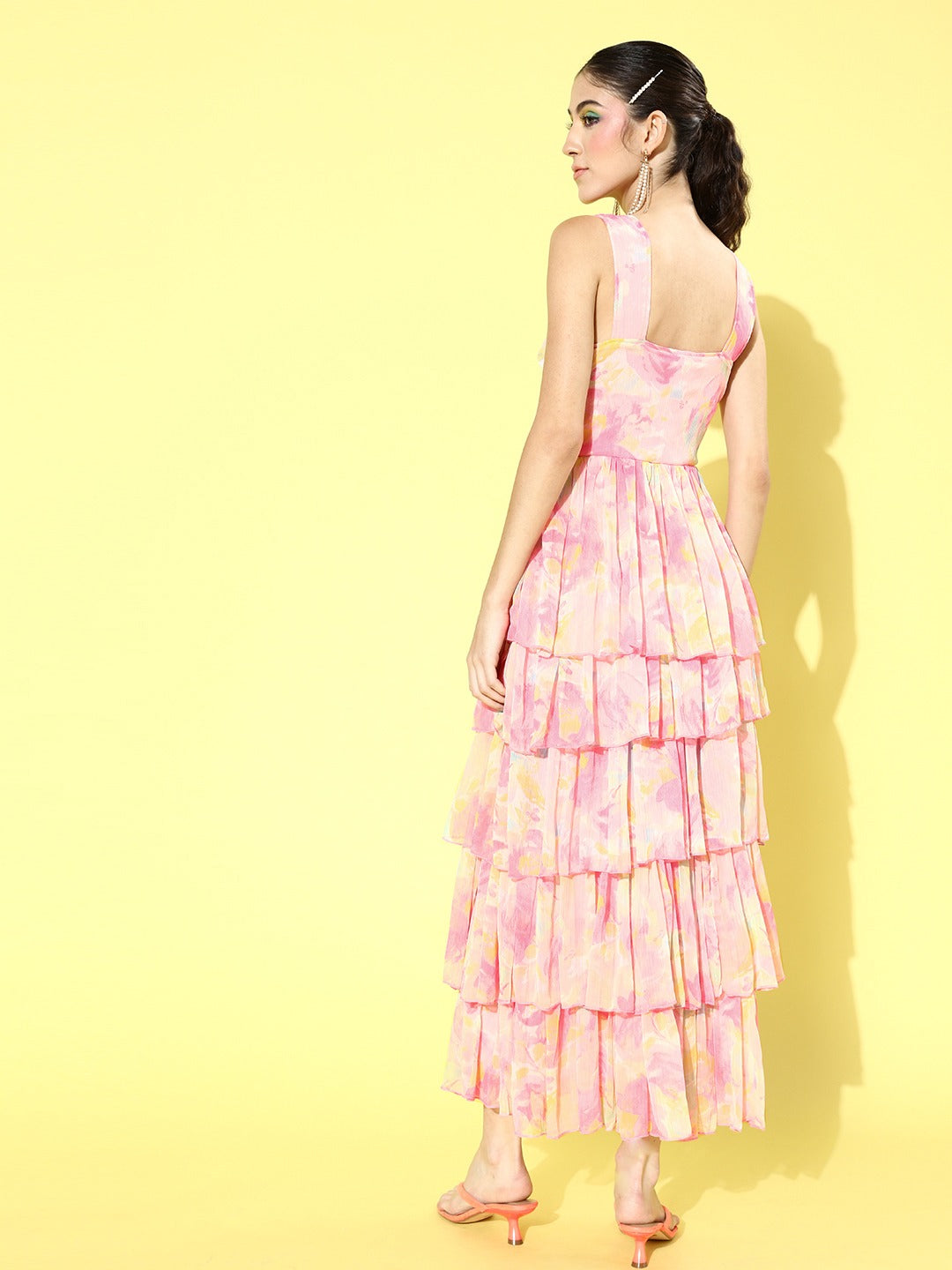 Fit & flare tie up back dress