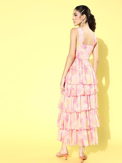 Fit & flare tie up back dress