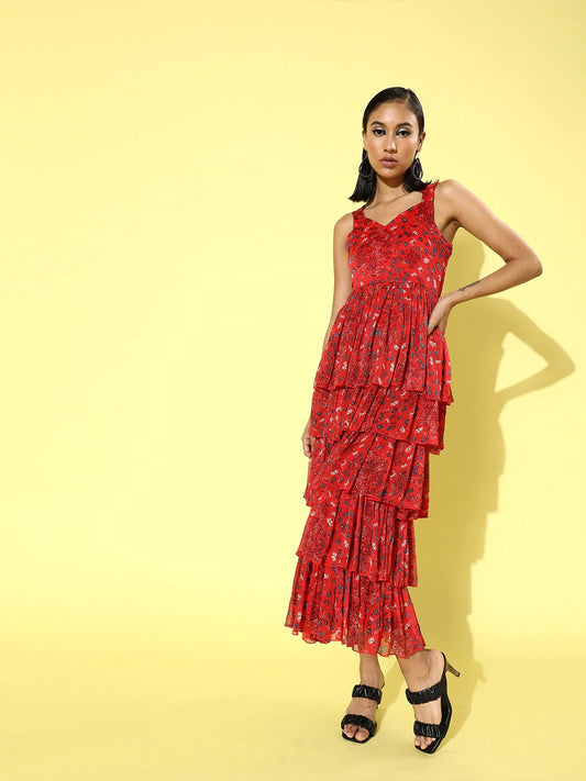 Fit & flare tie up back dress