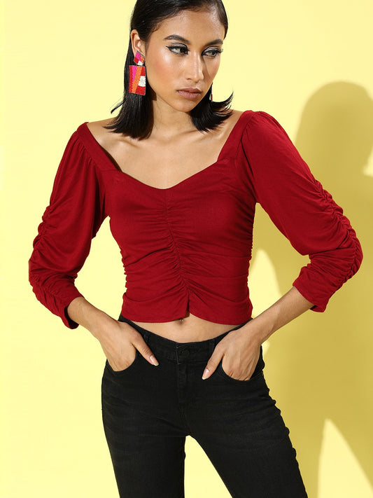 Ruched sleeve top