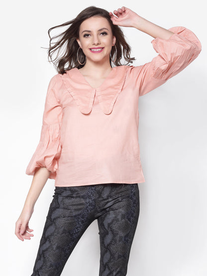 Keyboard Collar Blouson Top