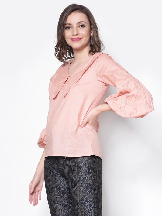 Keyboard Collar Blouson Top