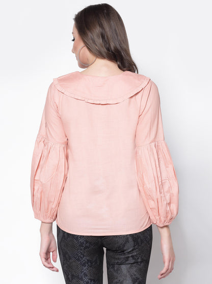 Keyboard Collar Blouson Top