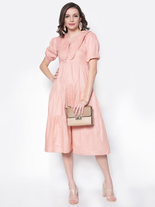 Keyboard Collar Trapeze Dress