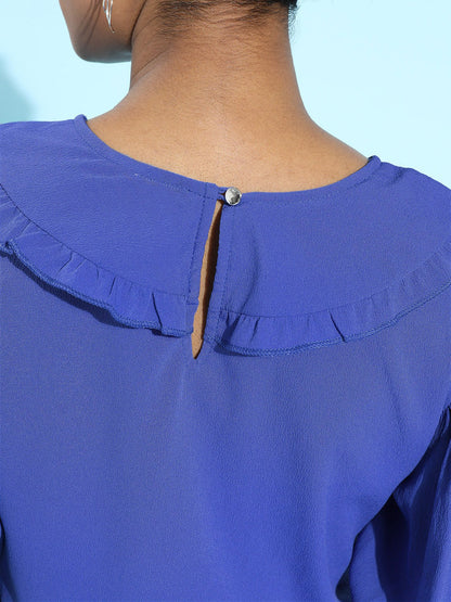 Keyboard collar peplum top