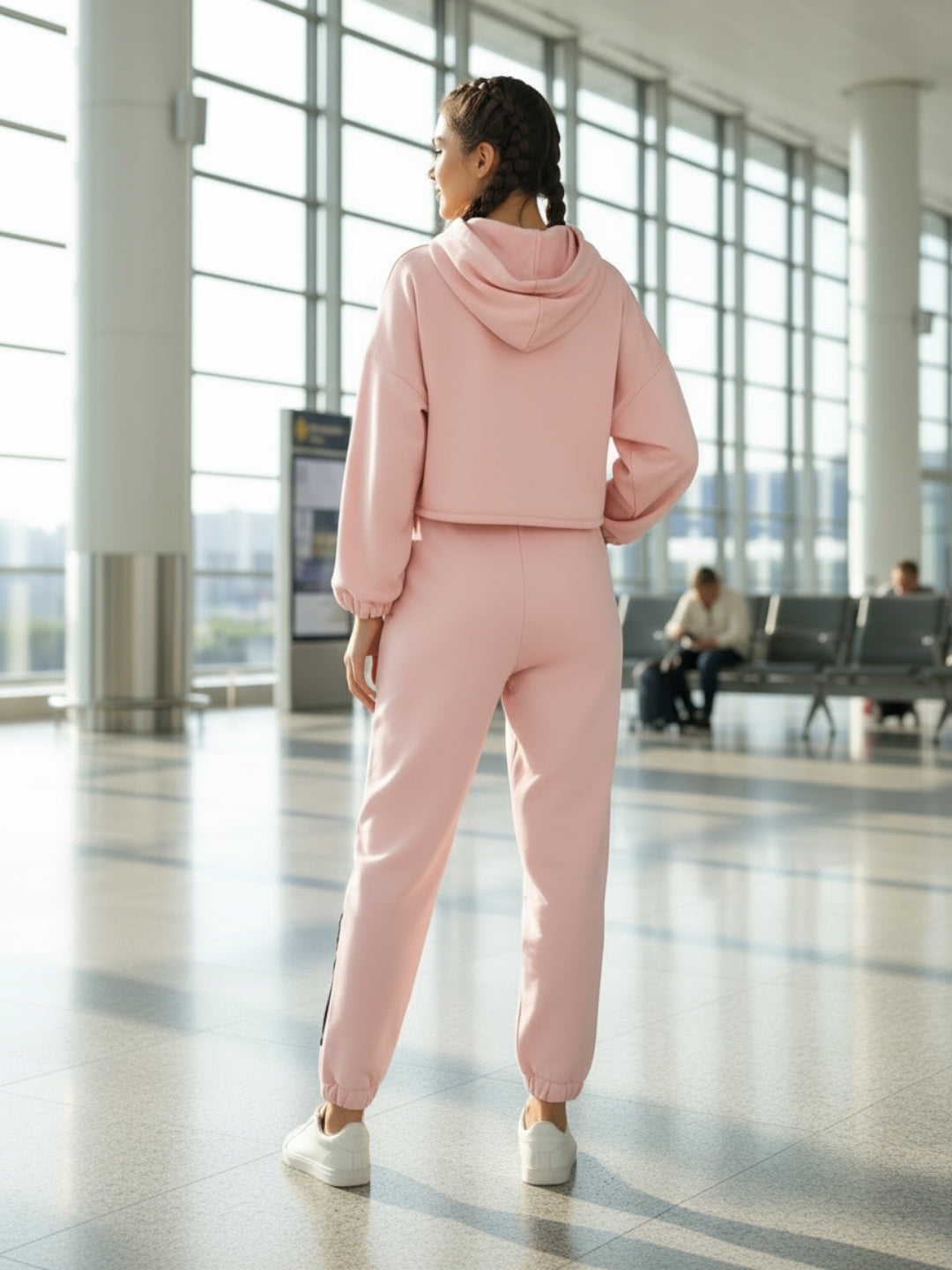 Sera Women Solid Long Sleeves Hood Co-ord-Set