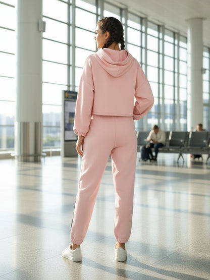 Sera Women Solid Long Sleeves Hood Co-ord-Set