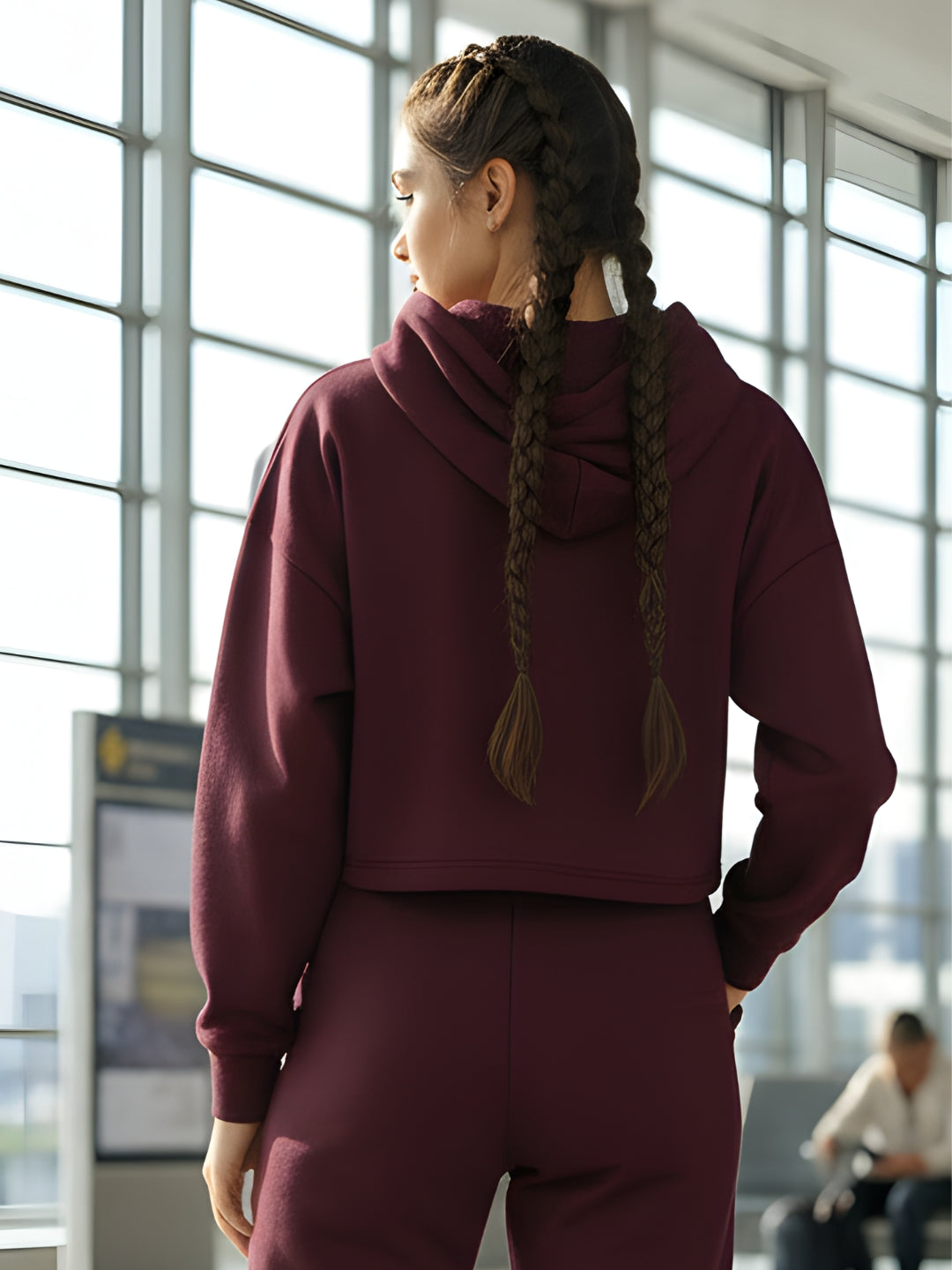 Wine Crop Sweatshirt for Women | Stylish Wine Hoodie for Casual Wear