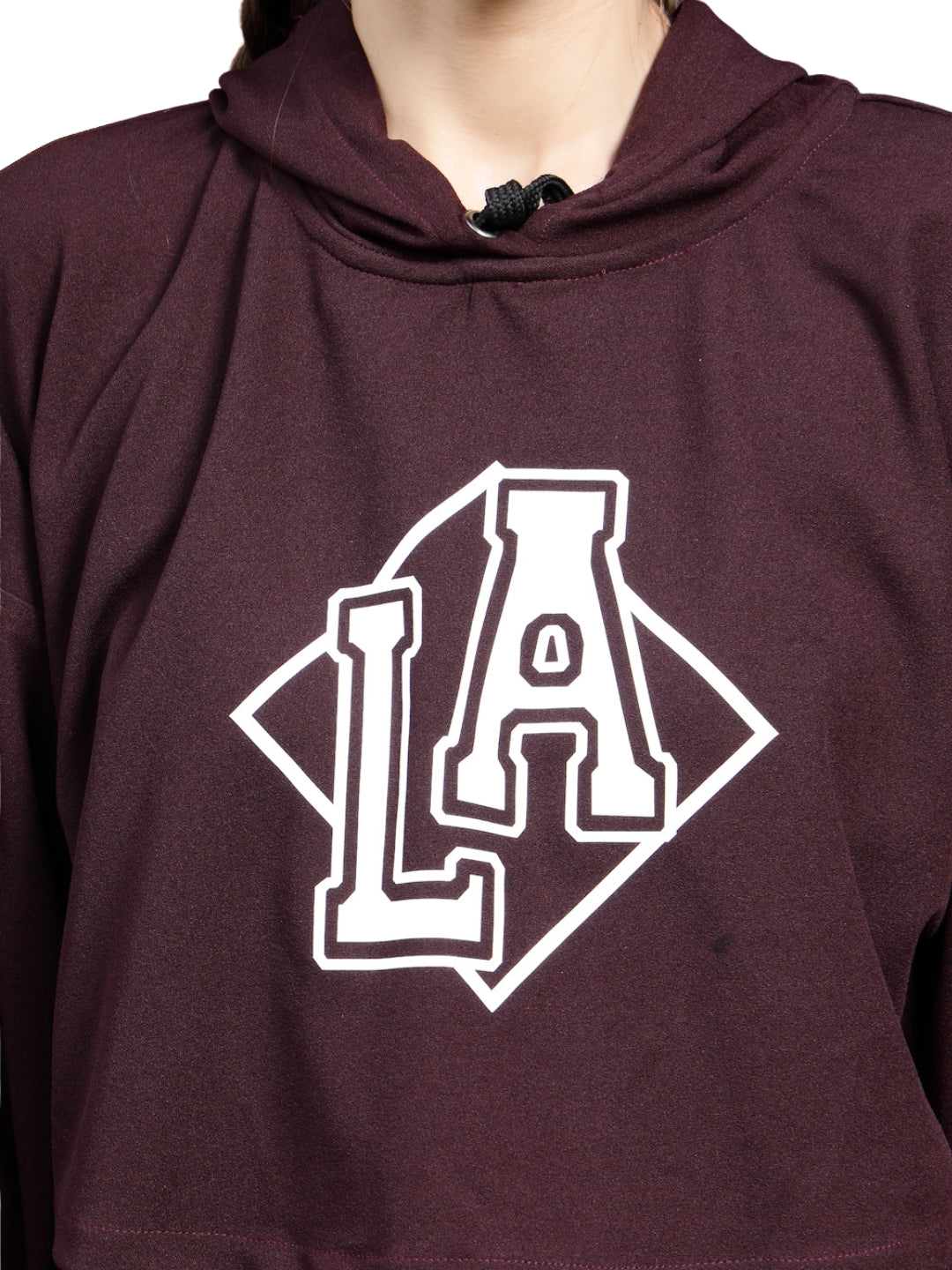 Wine Crop Sweatshirt for Women | Stylish Wine Hoodie for Casual Wear