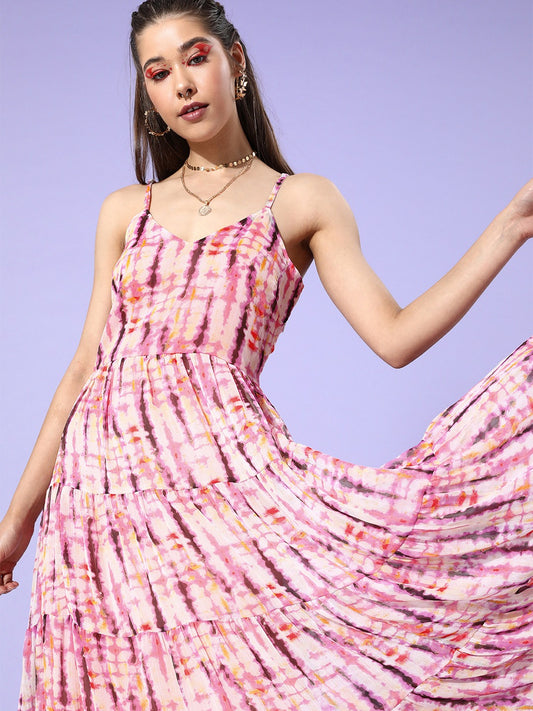 Pink Maxi Floral Dress