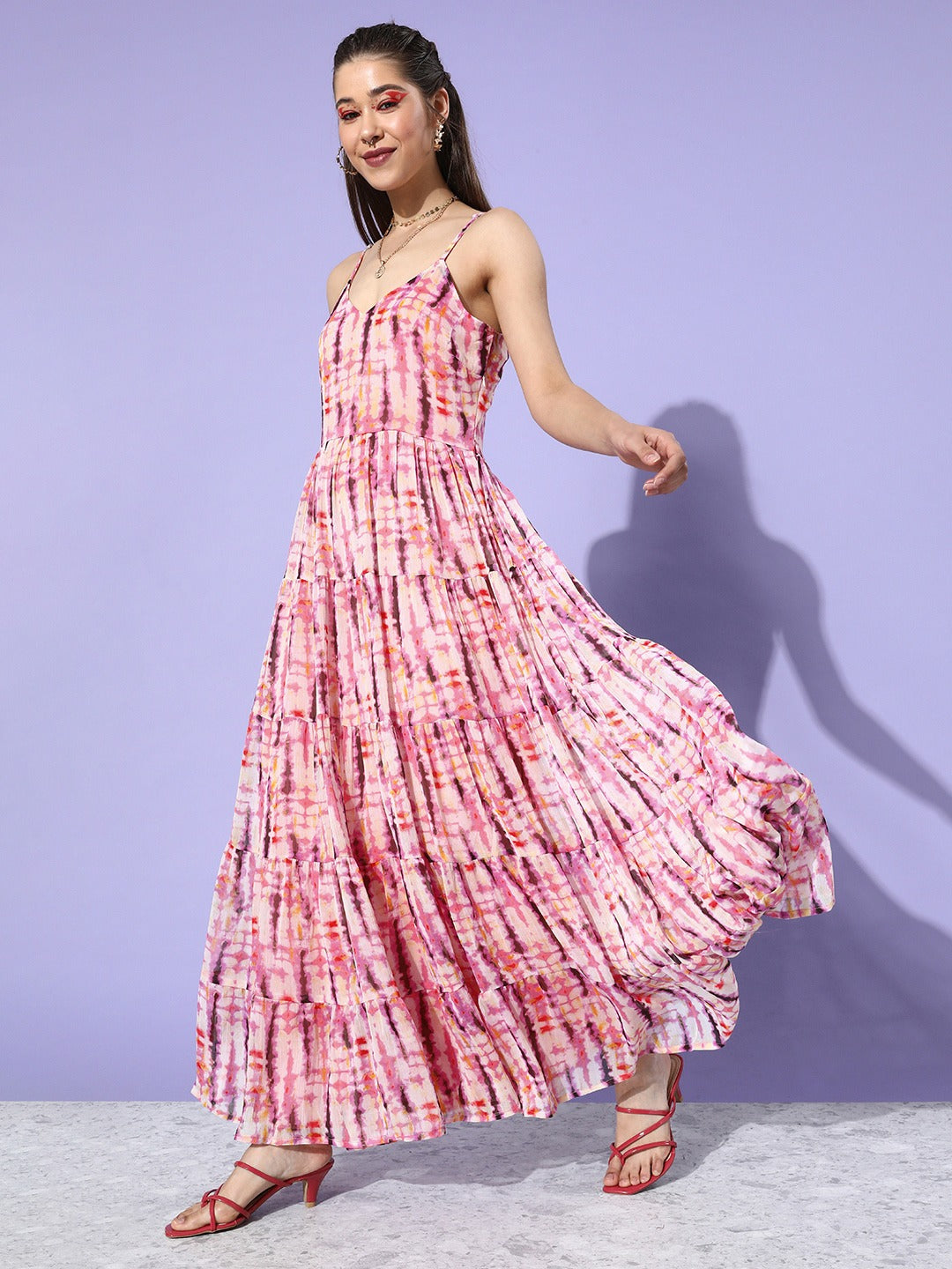 Pink Maxi Floral Dress