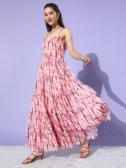 Pink Maxi Floral Dress