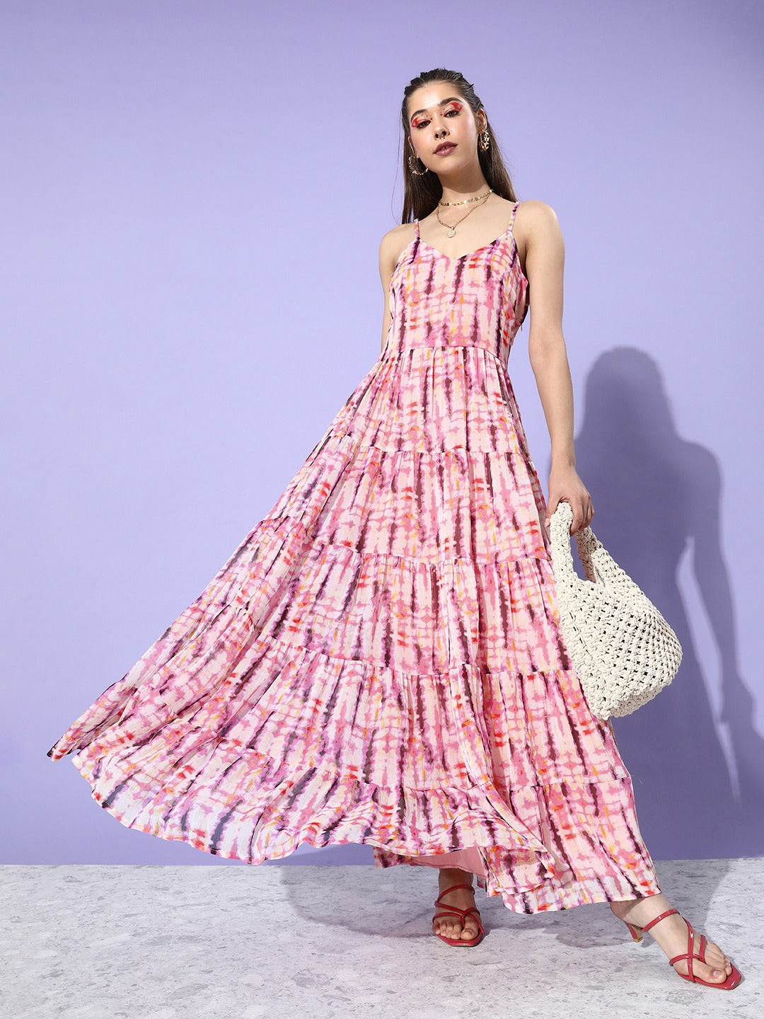 Pink Maxi Floral Dress