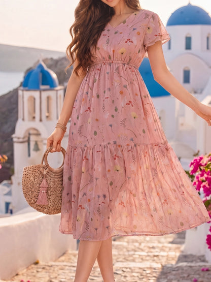 Chiffon fit & flare Knee Dress