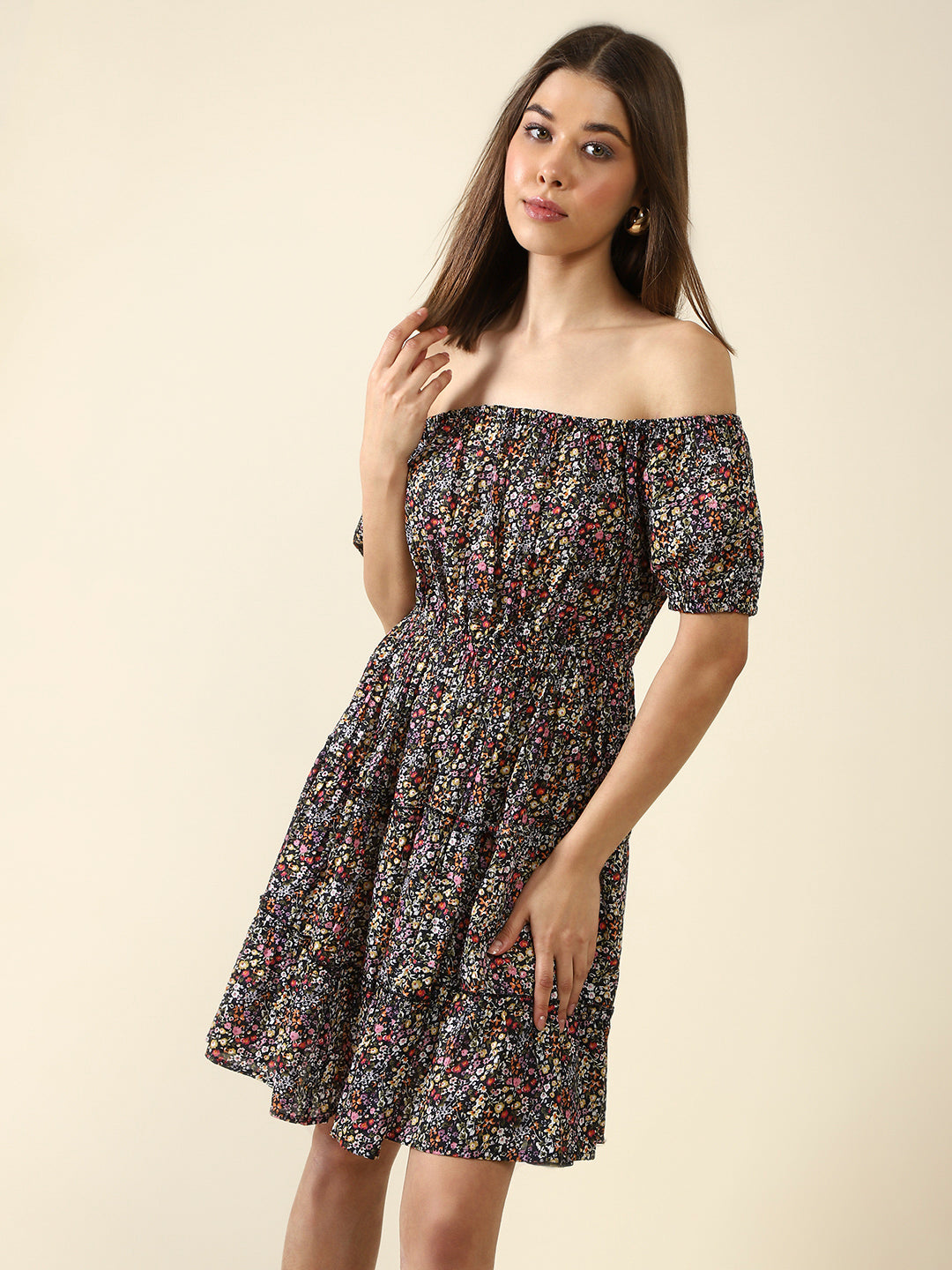 Black Fit-flare MiniDress