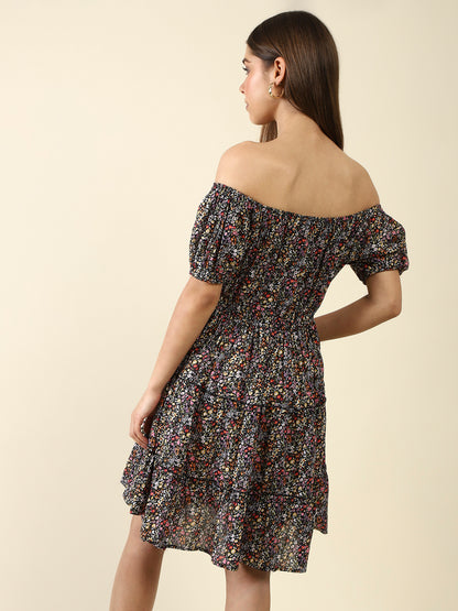 Black Fit-flare MiniDress