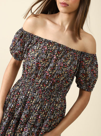 Black Fit-flare MiniDress