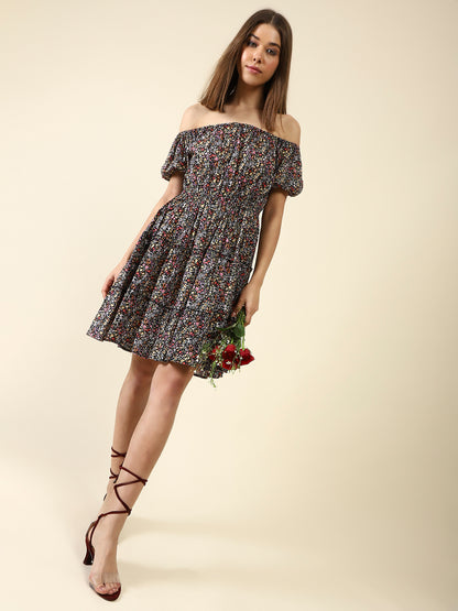 Black Fit-flare MiniDress