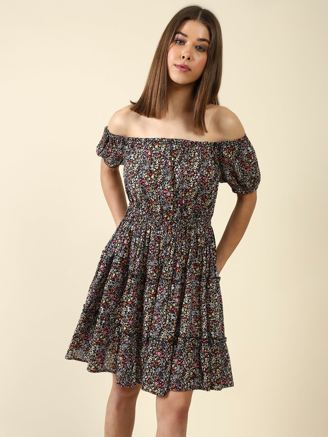 Black Fit-flare MiniDress