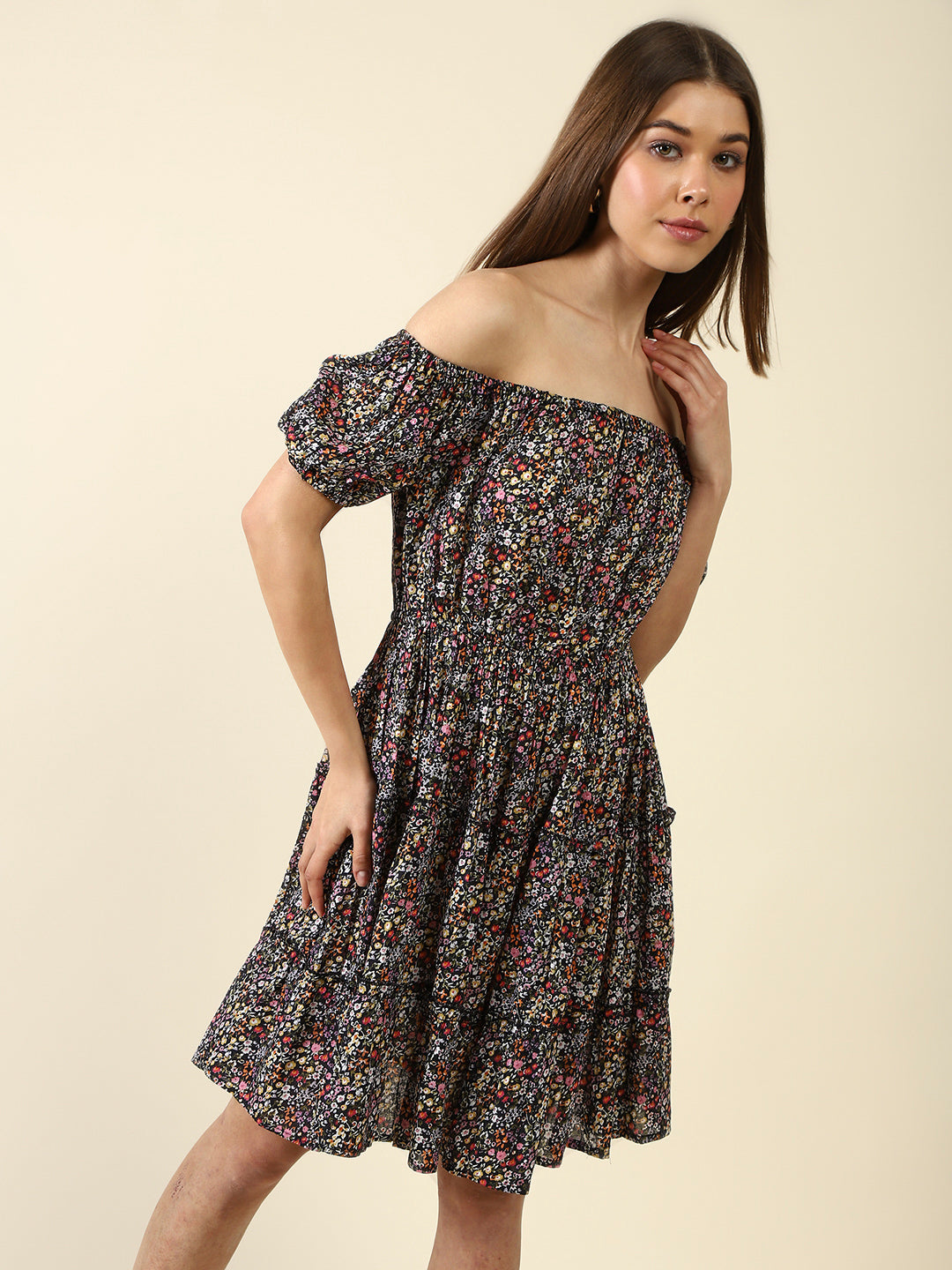 Black Fit-flare MiniDress