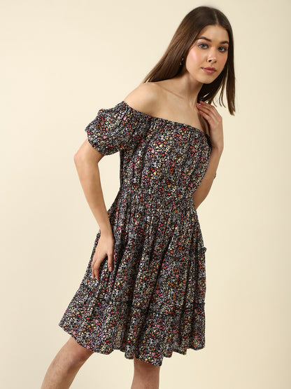 Black Fit-flare MiniDress