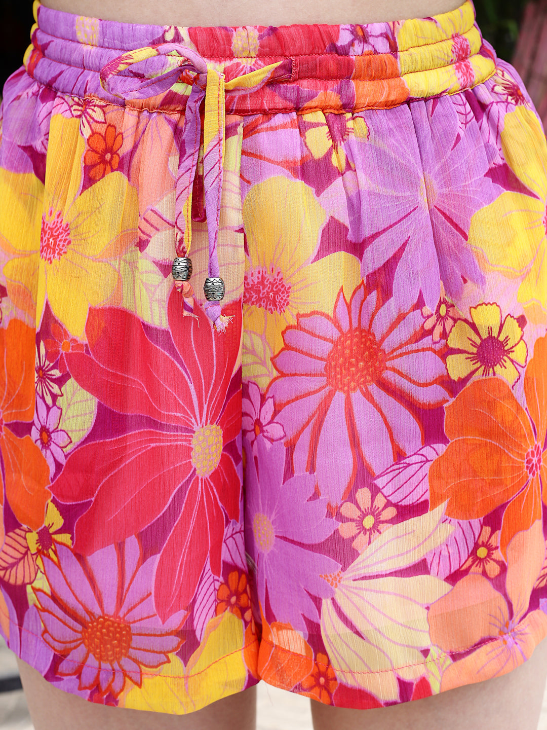 Multi Floral Crop Shrug