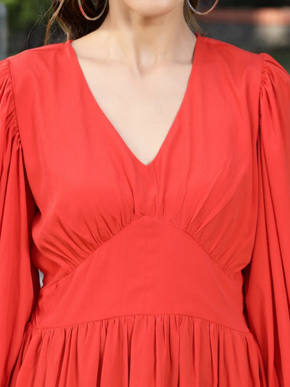 Crepe Mini Waisted Dress