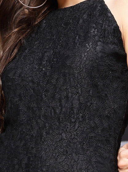 Lace Halter Neck Mini Dress