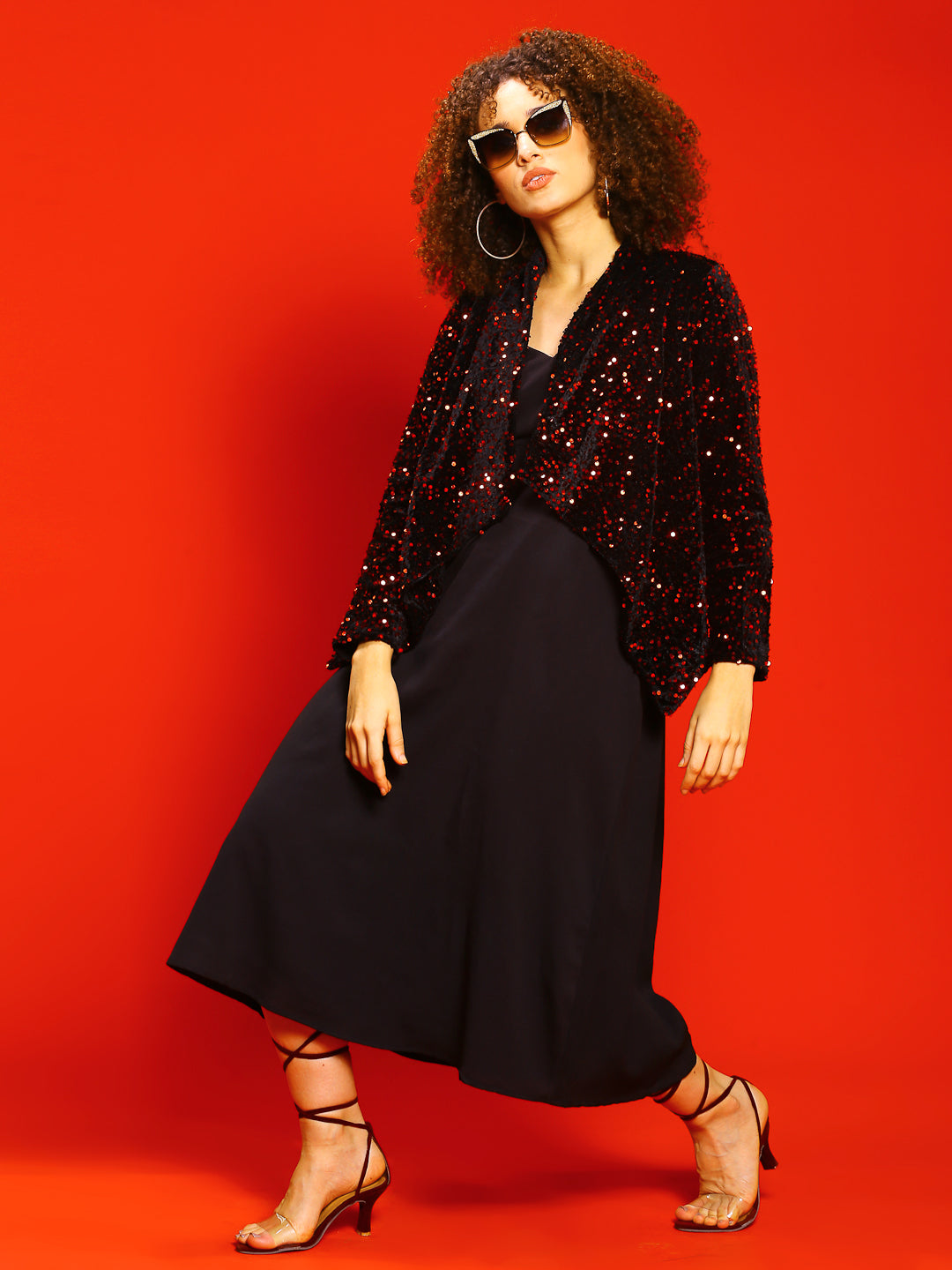 Red & Gold-Toned Shrug