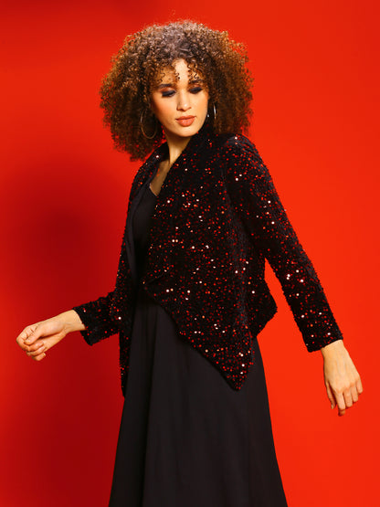Red & Gold-Toned Shrug