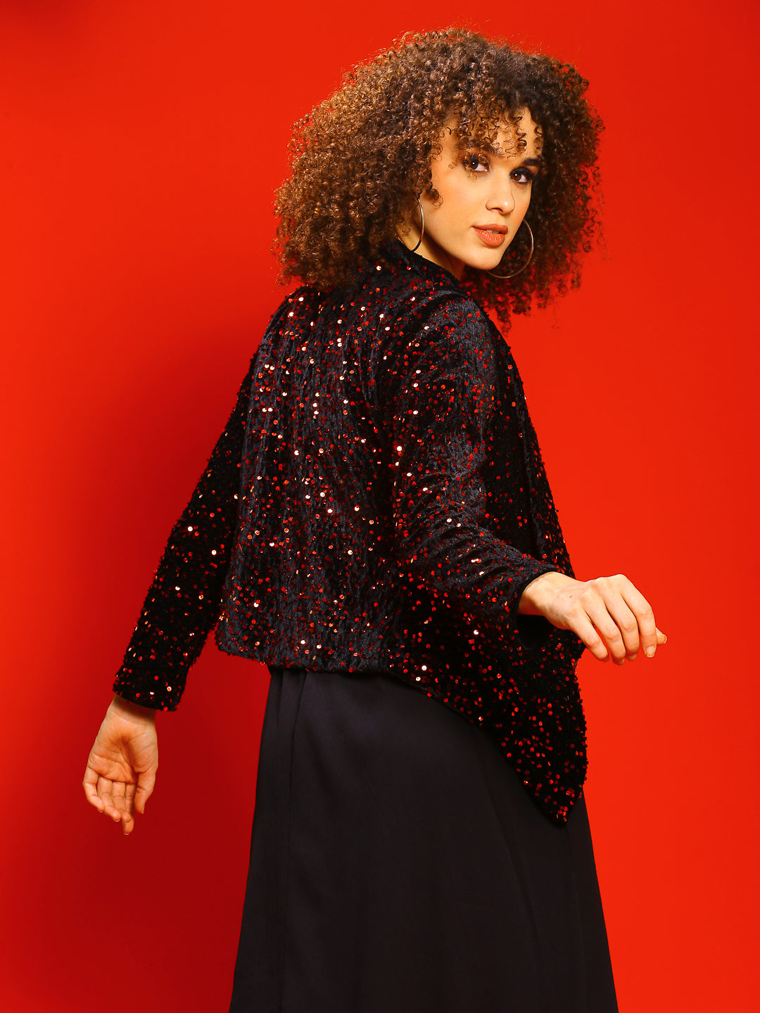 Red & Gold-Toned Shrug