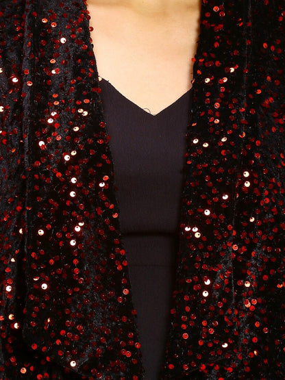 Embellished Open Front Shrug