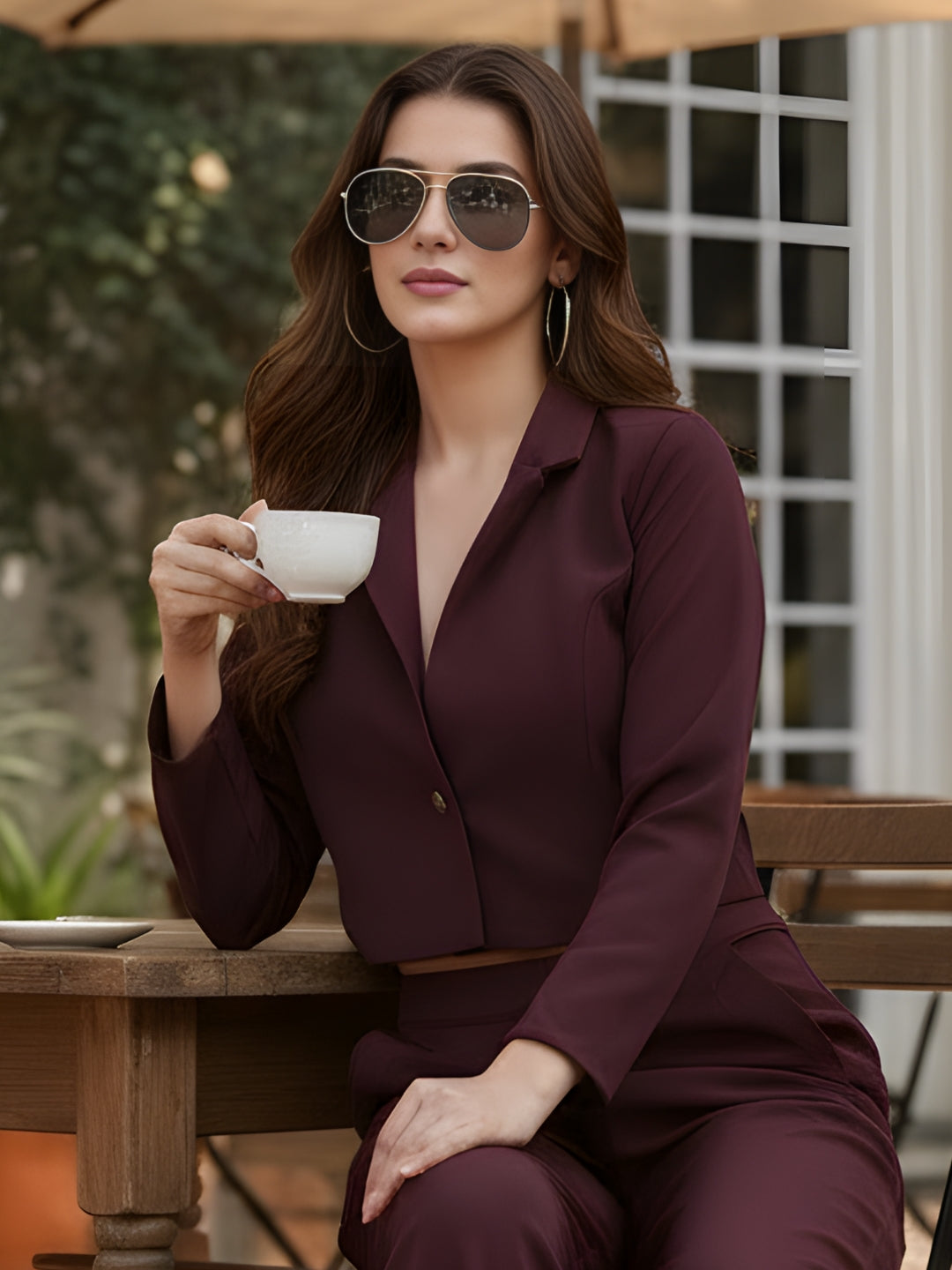 Wine Crop Blazer for Women | Stylish wine Blazer for Party & Casual Wear
