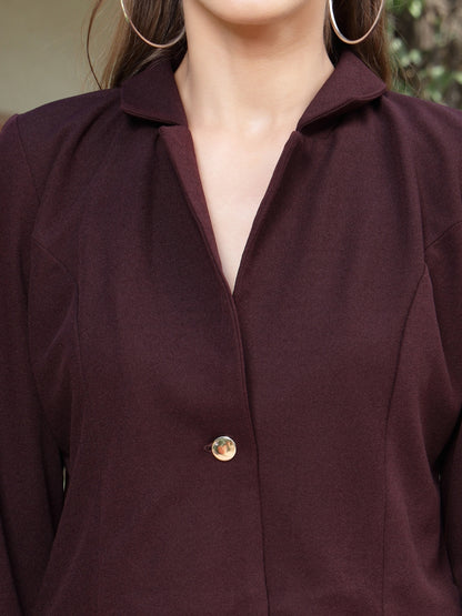 Wine Crop Blazer for Women | Stylish wine Blazer for Party & Casual Wear