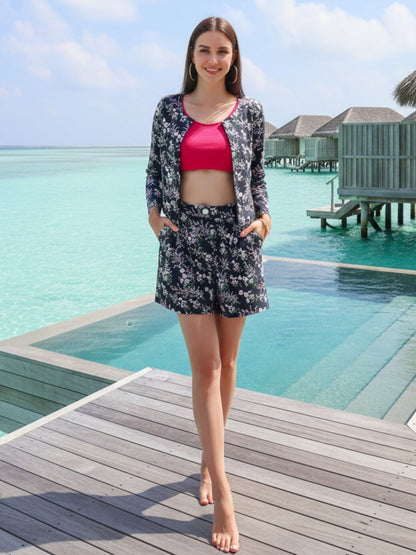 Sera Printed Long Sleeves Bohemian Crop Shrug