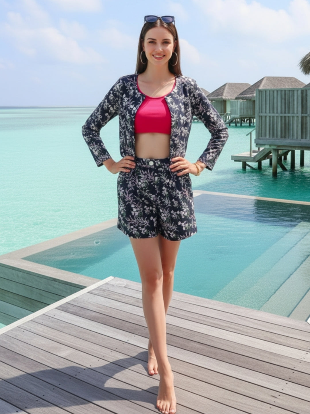 Sera Printed Long Sleeves Bohemian Crop Shrug