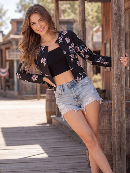 Crepe Open Front Shrug