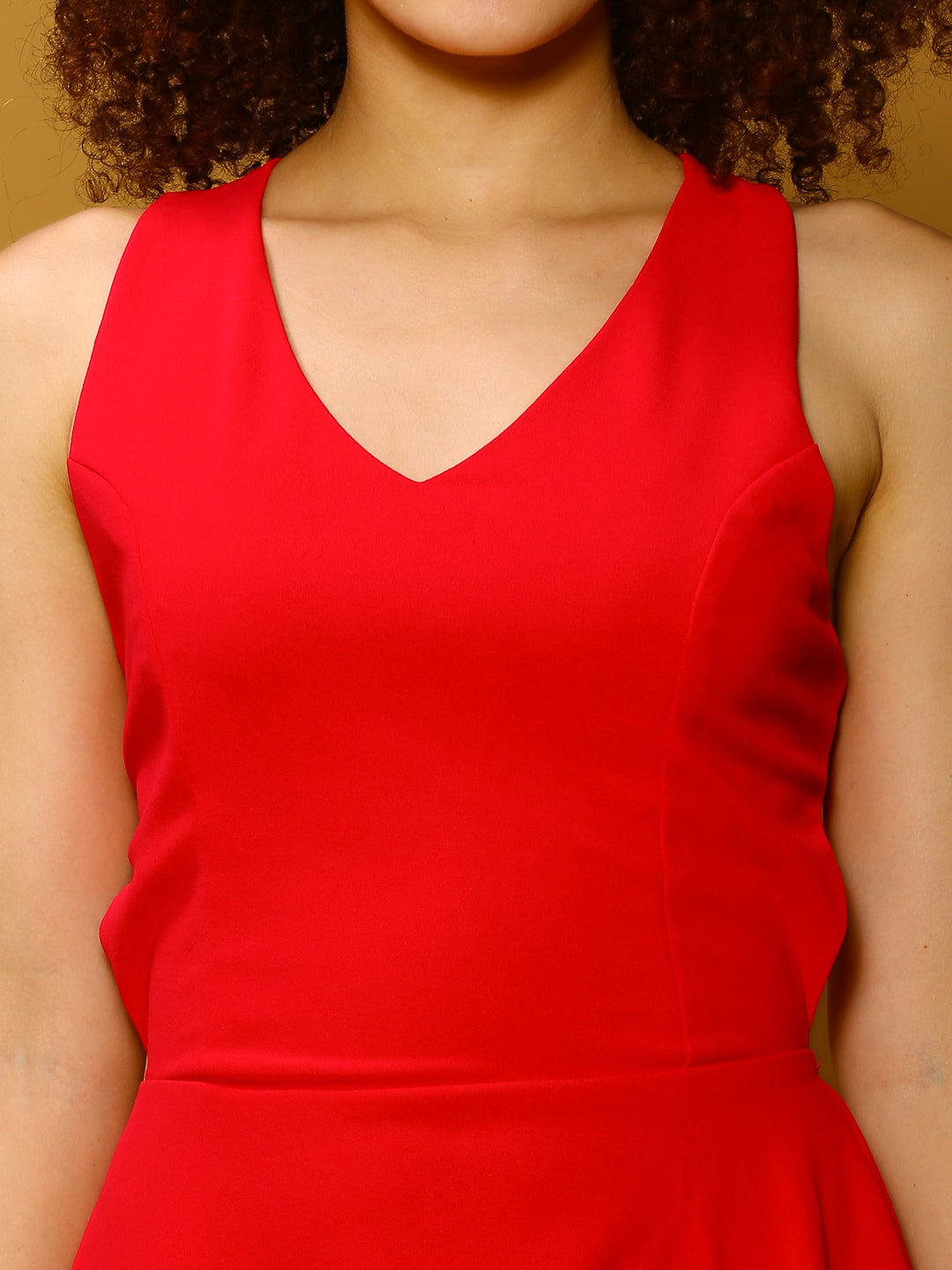 Fushia Solid Mini Dress